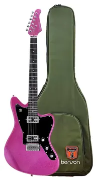 Benson Brave Seven Jazz Master HH Escudo Preto - Magenta Sparkle