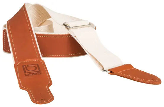 Boss 2" Cotton Leather Hybrid Brown And Natural Strap