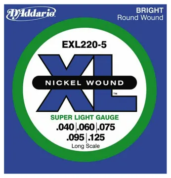 D'addario EXL220-5 nickel wound long scale 40-125