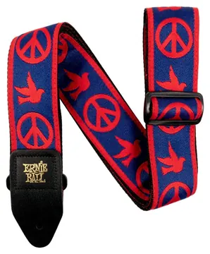 Ernie Ball 4698 Tracolla Red and Blue Peace Love Dove Jacquard Strap 2021