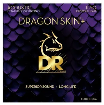 Dr Strings Da8-11 Dragon Skin+ Muta di corde per chitarra acustica 11-50