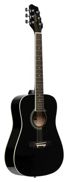 Stagg SA20D 3/4 BK 3/4 akoestische gitaar, dreadnought, met lindehouten bovenblad, zwart