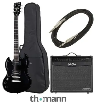 Harley Benton DC-200LH BK Student Ser Bundle