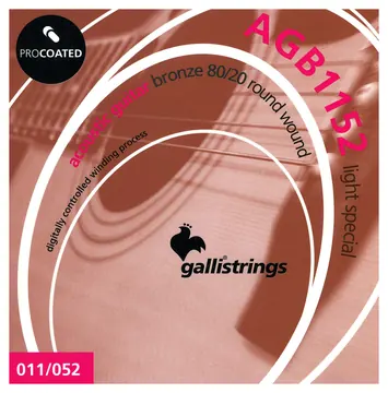 galli Strings AGB1152 Muta corde per chitarra acustica 11 52 light special