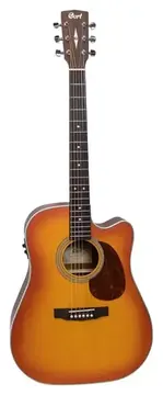 Cort MR600F LVBS Light Burst Satin Solid Spruce Folk Cutaway - Fishman