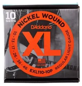 Corde elettrica 10pz D'Addario EXL110-10P nickel wound regular light 10-46