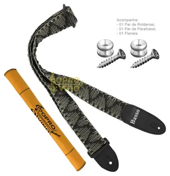 Basso Correia Alça Confortável Rosa p/ Violão Guitarra Baixo Basso Linha Tresse Cód. EX24
