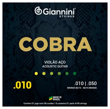 Giannini Encordoamento Giannini Cobra 0.10 Violão Aço Bronze 85/15 GEEFLE