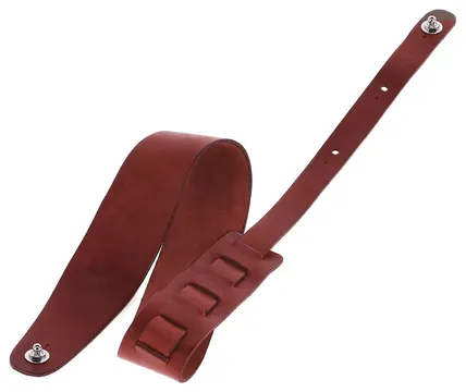 Gewa 531.361 Gitarrengurt Premium Plain 70 Security Locks Ledergurt (70mm), redbrown