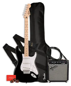 Pack Fender Squier Sonic Strat SSS BLK Amplificador 10G Acessórios
