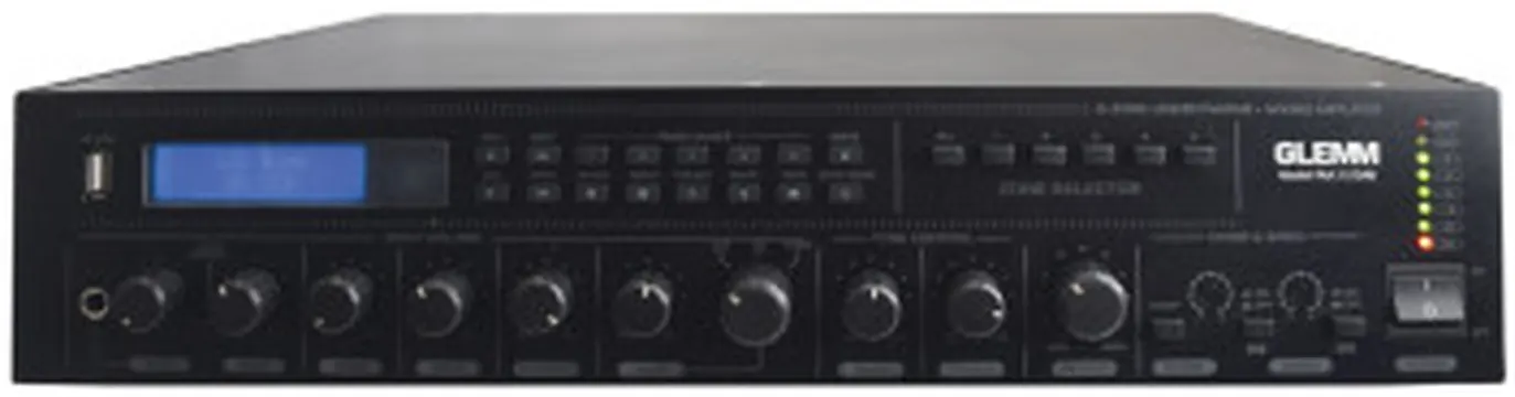 Glemm Amplificador Áudio 100V 350W DAB/FM/USB/MP3 5 Zonas KM-PAA350DAB