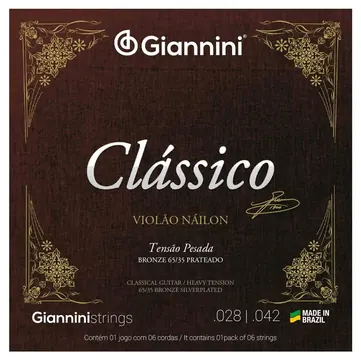 Giannini Encordoamento Violão Giannini Genwpa NY Cristal T.alta
