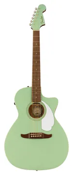 Fender California Newporter Player Medium-Sized Acoustic Guitar, Walnut FB, Surf Green