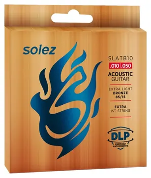 Solez Encordoamento para Violão Aço .010 Solez SLATB10 Extra Light