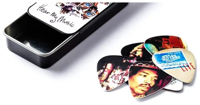 Dunlop Jimi Hendrix Hear My Music Pick Tin - 12-pack