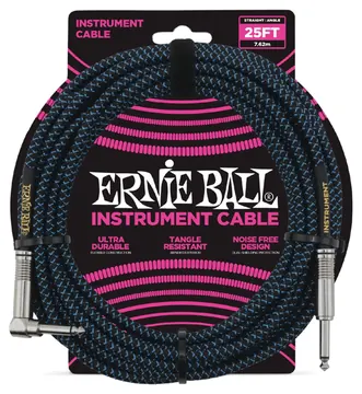 Ernie Ball 6060 Cavo Braided Black/Blue 7,62 m