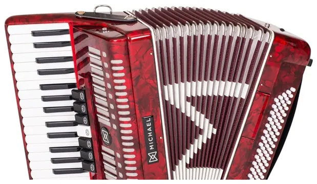 Michael Acordeon Michael ACM8007N PRD de 80 Baixos Vermelho Perolado