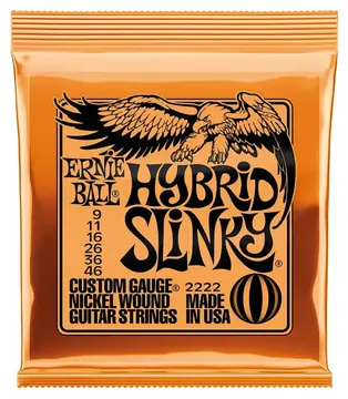 Ernie Ball Encordoamento Ernie Ball .009 Guitarra Niquel Hybrid Slinky 2222
