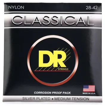 DR Strings CN-M Classical Nylon Silver-plated Strings 028-042 Medium Tension