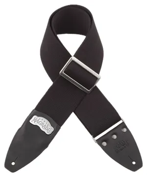 Magrabo Straps Stripe SC Cotton Black 8 cm terminali Core Nero, fibbia Recta Argento