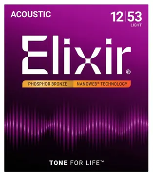 Elixir 16052 Acoustic Phosphor Bronze Nanoweb 012-053