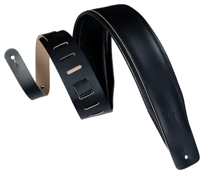 Levy's DM1PD Larsen Leather Deluxe Guitar Strap - Black