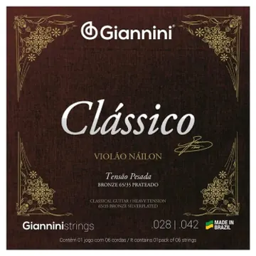 Giannini Encordoamento Giannini para Violão 65/35 Prateado T.P GENWPA