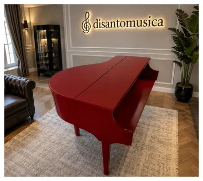 Mobile Pianoforte a Coda 90cm Rosso in Legno - Artigianale e Personalizzabile