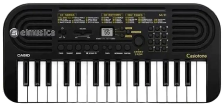 Casio Teclado Infantil Casiotone SA-51H2 32 Teclas Portátil Branco e Preto