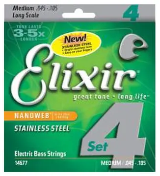 Elixir Bass (4) Nanoweb Stainless Steel 45-105 - jeu de 4 cordes