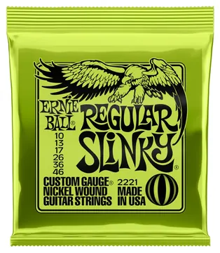 Ernie Ball Encordoamento para Guitarra ERNIE BALL 0.10 Niquel Regular Slinky 2221