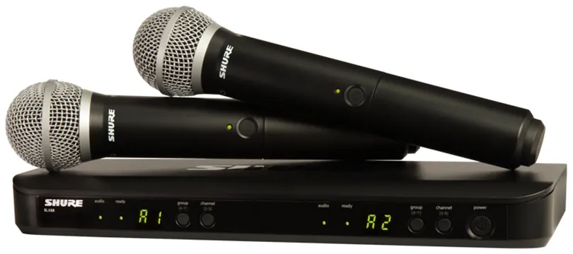 Shure Microfone Sem Fio Shure BLX288BR/PG58 Duplo de Mao Frequencia M15
