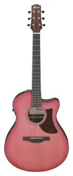 Ibanez AAM50CE Coral Red Burst Open Pore