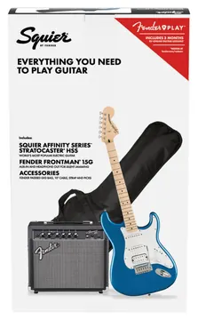 Squier Affinity Stratocaster HSS Guitar Pack Lake Placid Blue