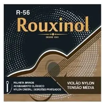 Rouxinol Encordoamento Rouxinol R-56 Nylon para Violão Tensão Média 028-043 com Palheta