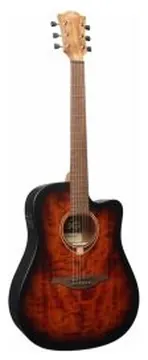 LAG T70dce-b&b Dreadnought Cutaway Eq Black & Brown