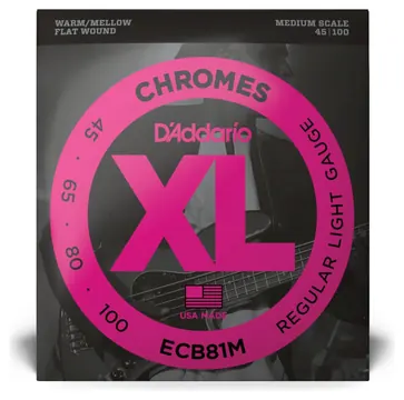 D"Addario ECB81M Chromes Bass Light 45-100 Medium Scale