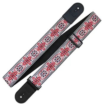 Richter Retro Guitar Strap White / Red - 1769