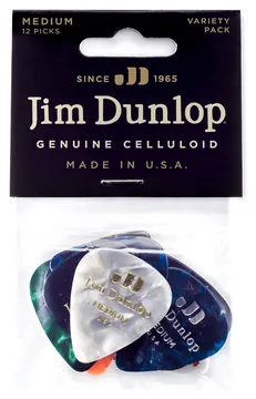 Dunlop PVP106 Celluloid Medium Variety Plectrum 12-Pack