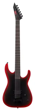 LTD M-6 Evertune Schwarz Metallic Schwarz-Rot Burst Satin