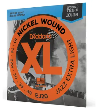 D'Addario EJ20 Nickel Wound Electric Guitar Strings, Jazz Extra Light, 10-49