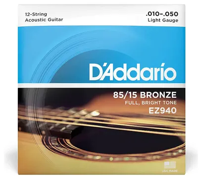 D'Addario EZ940 Light 10-50 Corde 12 per Chitarra Acustica American Bronze