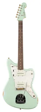 Fender custom shop 1963 Jazzmaster Relic touche palissandre Aged Surf Green