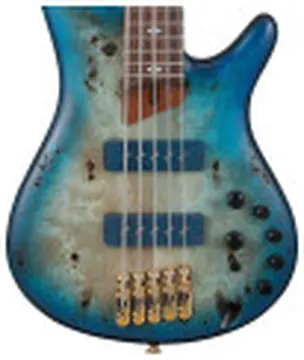 Ibanez SR6605GFB Ghost Fleet Blue Burst basse electrique 5 cordes avec valise