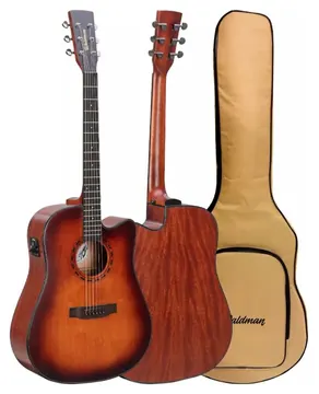 Waldman DCEX-1141 AMB Âmbar Folk Cutaway com Bag