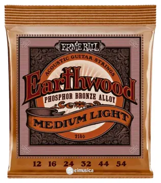 Ernie Ball Encordoamento Ernie Ball Earthwood Phosphor Bronze Violão Aço 0.12 - 0.54 Medium Gauge