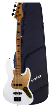 Strinberg Contrabaixo Strinberg JBS154AD PW Pearl White Signature Aninha Deleones Ativo/Passivo 4 Cordas C/ Bag