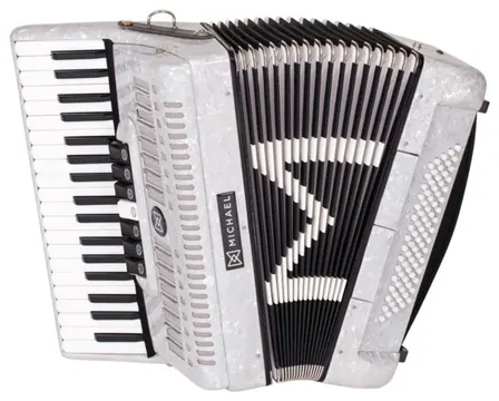 Michael Acordeon Michael 80 Baixos Acm8007n Pwh Perolado