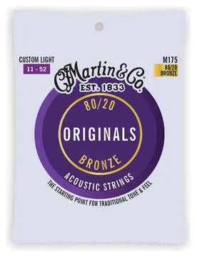 Martin & Co. Martin M175 Custom Light 11-52 Acoustic 80/20 Corde x Chitarra Acustica