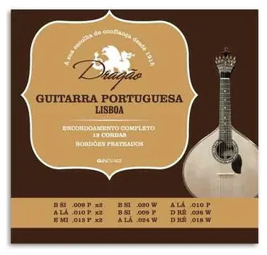Jogo de Cordas Dragão 003 para Guitarra Portuguesa 12 Cordas Afinação Lisboa